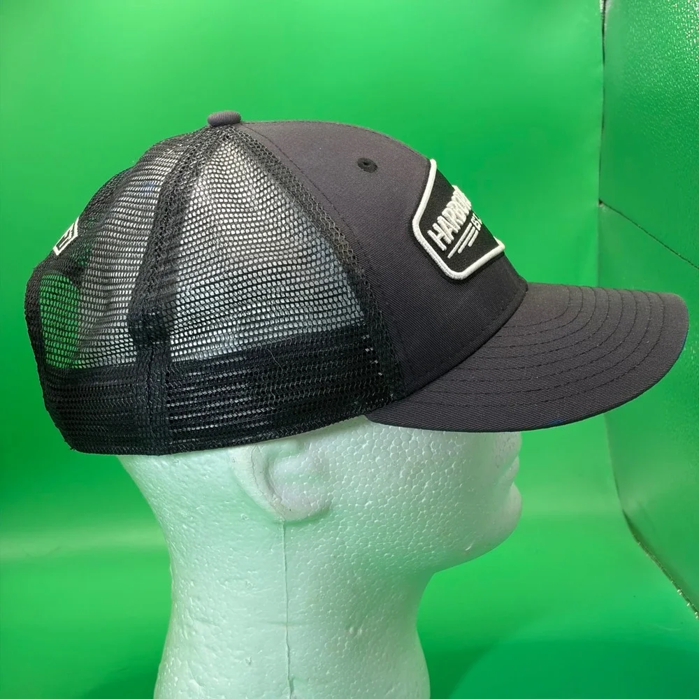 Harbor Freight Distressed Trucker Hat Adjustable Black Mesh Snapback Workwear